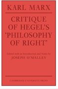 Critique of Hegel's 'philosophy of Right' Paperback (Cambridge Studies in the History and Theory of Politics)