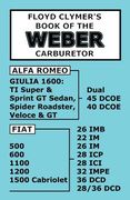 Floyd Clymer's Book of the Weber Carburetor (en Inglés)