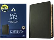 Kjv Life Application Study Bible, Third Edition, Large Print (Genuine Leather, Black, Indexed, red Letter) (en Inglés)