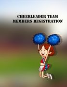 cheerleader team members registration book: Registration book for CHEERLEADING names, addresses and contact details 8,5 "x 11" 100 pages (en Inglés)