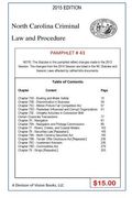 North Carolina Criminal Law and Procedure-Pamphlet 43 (en Inglés)