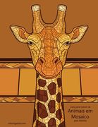 Livro para Colorir de Animais em Mosaico para Adultos (en Portugués)