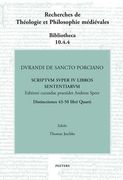 Durandi de Sancto Porciano. Scriptum Super IV Libros Sententiarum. Buch IV, DD. 43-50 (en Alemán)