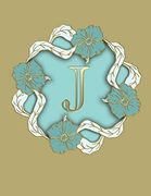 J: 100 Pages 8. 5" x 11" Monogram Not College Ruled Line Paper 