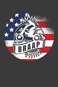 Braap: American Flag Motorcycle Racer Gift (en Inglés)