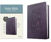 Kjv Thinline Reference Bible, Filament Enabled Edition (Red Letter, Leatherlike, Floral Frame Purple) (en Inglés)