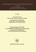 Programmsystem Mavamm Zur Maschinellen Vorbereitung Und Auswertung Von Multimoment-Aufnahmen: Programmbeschreibung Und Benutzer-Anleitung (en Alemán)