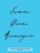 Quadern de paper pautat amb marge, 120 pàgines: Quadern de coberta de color blau clar, quadern de paper pautat amb marge, perfectament enquadernat, id (en Catalá)