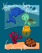 Kawaii Sea Friends Coloring Book: A collection of super cute sea animals for coloring fun! A Coloring Book for Children and Adults. Large 8x10 Size. B (en Inglés)