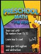 Preschool Math for Kids (Workbook Age 3+): Learning numbers by tracing and writing, Learning counting, Learning addition and substraction, Homeschooli (en Inglés)