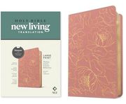 Nlt Large Print Thinline Center-Column Reference Bible, Filament Enabled (Leatherlike, Pink Gold Floral, red Letter)