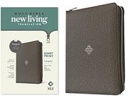 Nlt Compact Giant Print Zipper Bible, Filament-Enabled Edition, Zipper (Leatherlike, Woven Cross Gray, red Letter) 