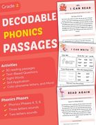 Decodable Phonics Passages Grade 2: Strengthen Reading and Comprehension Skills for Kids, Fun and Engaging Decodable Texts and More with Phonics and S