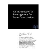 An Introduction to Investigations for Stone Construction (en Inglés)