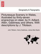 picturesque scenery in wales, illustrated by thirty-seven engravings on steel, by h. adlard, allen, gastineau and others. with descriptions by j. till (en Inglés)