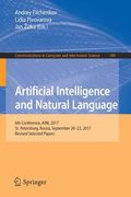 Artificial Intelligence and Natural Language: 6th Conference, Ainl 2017, St. Petersburg, Russia, September 20-23, 2017, Revised Selected Papers (en Inglés)