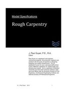 Model Specifications: Rough Carpentry (en Inglés)