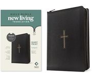 Nlt Compact Giant Print Zipper Bible, Filament Enabled (Leatherlike, Black Cross, red Letter)