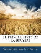Le Premier Texte De La Bruyère (en Francés)