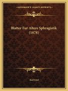 Blatter Fur Altere Sphragistik (1878) (en Alemán)