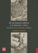 De la historia bíblica a la historia crítica. El tránsito de la conciencia occidental