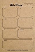 Weekly Planner Notepad: Kraft Brown, Daily Planning pad for Organizing, Tasks, Goals, Schedule (en Inglés)