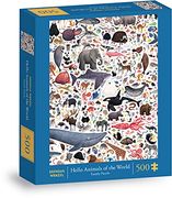 Chronicle Books Hello Animals of the World 500-Piece Family Puzzle (en Inglés)