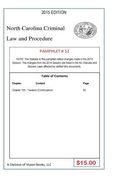 North Carolina Criminal Law and Procedure-Pamphlet 52 (en Inglés)