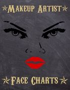 Makeup Artist Face Charts: Makeup cards to paint the face directly on paper with real make-up - Ideal for: professional make-up artists, vloggers