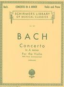 bach: concerto in a minor for the violin: with piano accompaniment (en Inglés)
