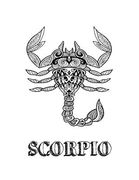 Scorpio: Coloring Book with Three Different Styles of All Twelve Signs of the Zodiac. 36 Individual Coloring Pages. 8.5 x 11 (en Inglés)
