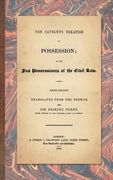 Von Savigny's Treatise on Possession: Or the Jus Possessionis of the Civil Law. Sixth Edition.Translated from the German by Sir Erskine Perry (1848) (en Inglés)