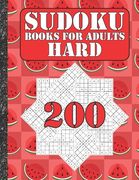 Sudoku books for adults hard: 200 Sudokus from hard with solutions for adults Gifts Sudoku hard book Watermelon Lover adults, kids (en Inglés)