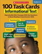 100 Task Cards: Informational Text: Reproducible Mini-Passages with Key Questions to Boost Reading Comprehension Skills (en Inglés)