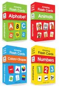 Amazing Flash Cards (Set of 4 Boxes): Alphabet, Number, Animals, Colors and Shapes (en Inglés)