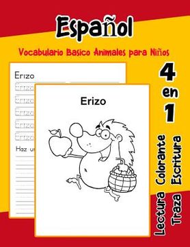 portada Español Vocabulario Basico Animales para Niños: Vocabulario en Espanol de preescolar kínder primer Segundo Tercero grado