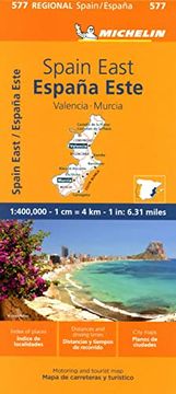 portada Spain East, Valencia, Murcia - Michelin Regional map 577: Stra? En- und Tourismuskarte 1: 400. 000 (Michelin Maps, 577) (en Alemán)