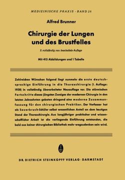 portada Chirurgie der Lungen und des Brustfelles (Medizinische Praxis) (German Edition)
