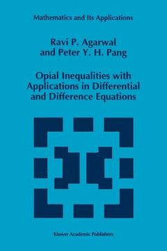 portada opial inequalities with applications in differential and difference equations (en Inglés)