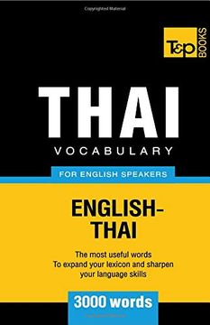 portada Thai Vocabulary for English Speakers - 3000 Words (en Inglés)