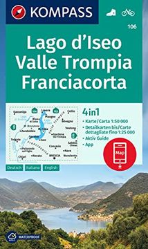 portada Kompass Wanderkarte 106 Lago D'iseo, Valle Trompia, Franciacorta 1: 50. 000 (en Italiano)