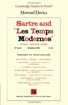 portada Sartre and 'les Temps Modernes' (Cambridge Studies in French) (en Inglés)