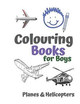 portada Colouring Books for Boys Planes & Helicopters: Awesome Cool Planes & Helicopters Colouring Book for Boys Aged 6-12 (en Inglés)