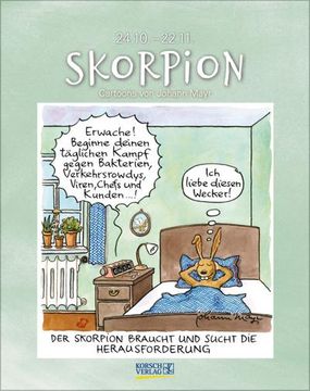 portada Skorpion 2025: Sternzeichenkalender-Cartoonkalender als Wandkalender im Format 19 x 24 cm.