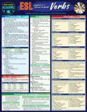 portada Esl - English as a Second Language - Verbs: A Quickstudy Laminated Reference Guide (in English)