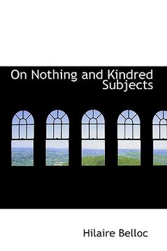 portada on nothing and kindred subjects