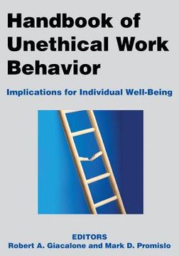 portada handbook of unethical work behavior: implications for individual well-being (en Inglés)
