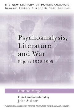 portada psychoanalysis, literature and war: papers 1972-1995 (in English)