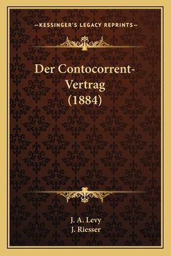 portada Der Contocorrent-Vertrag (1884) (en Alemán)