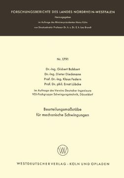 portada Beurteilungsmaßstäbe für mechanische Schwingungen (Forschungsberichte des Landes Nordrhein-Westfalen)